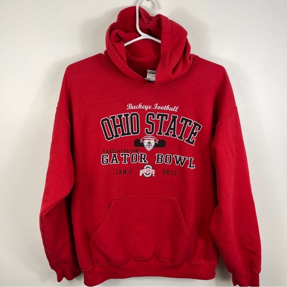 Ohio State Buckeyes NCAA Football Red Hoodie Sweatshirt Gator Bowl 2012 Fits Sm - Picture 1 of 13